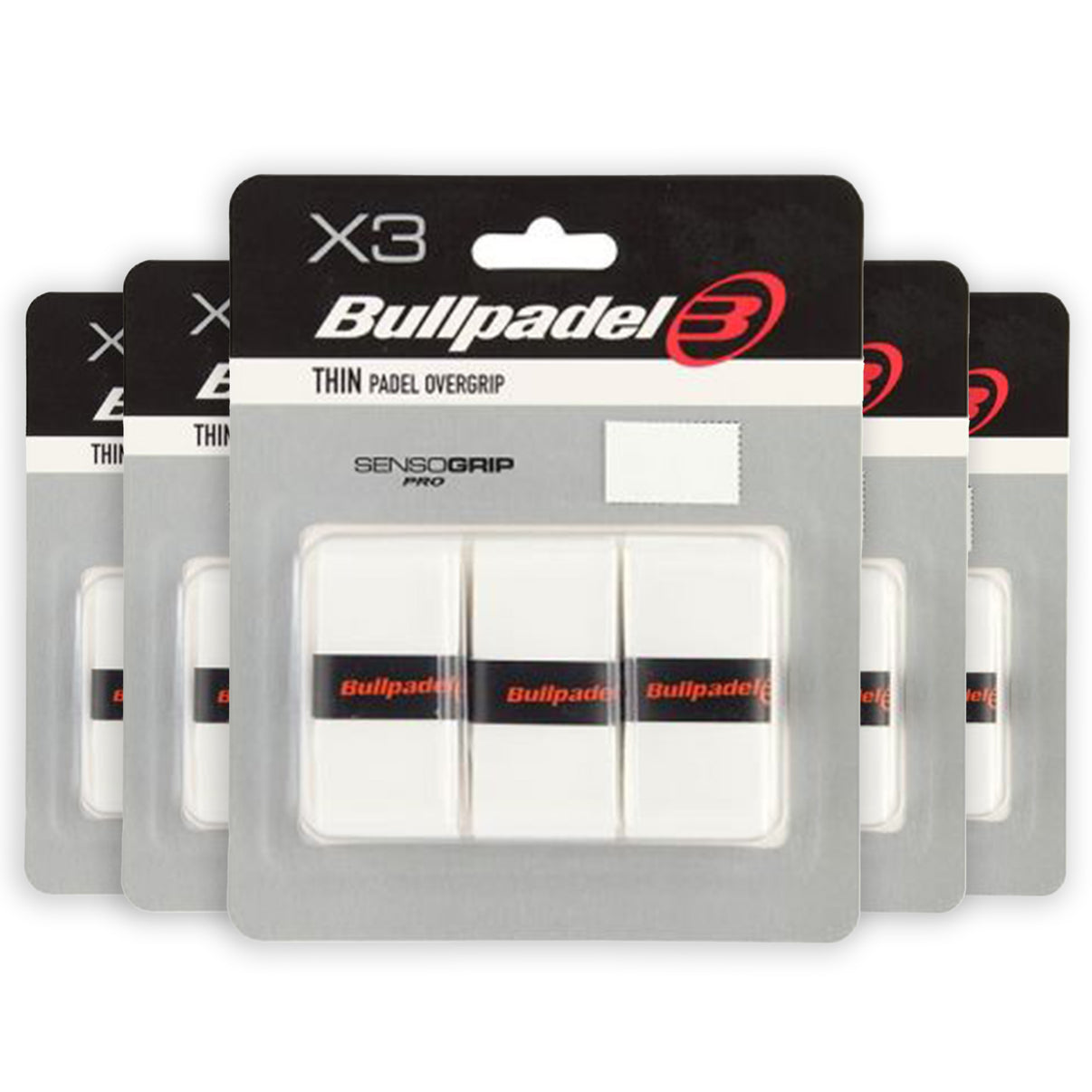 Bullpadel SensoGrip Pro Wit (5 pack = 15 grips) - Padelgrips.nl
