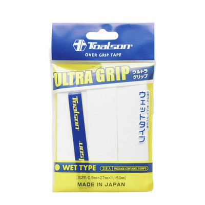 Toalson Ultra Grip Wit 3 stuks - dunne overgrip voor padel en tennis
