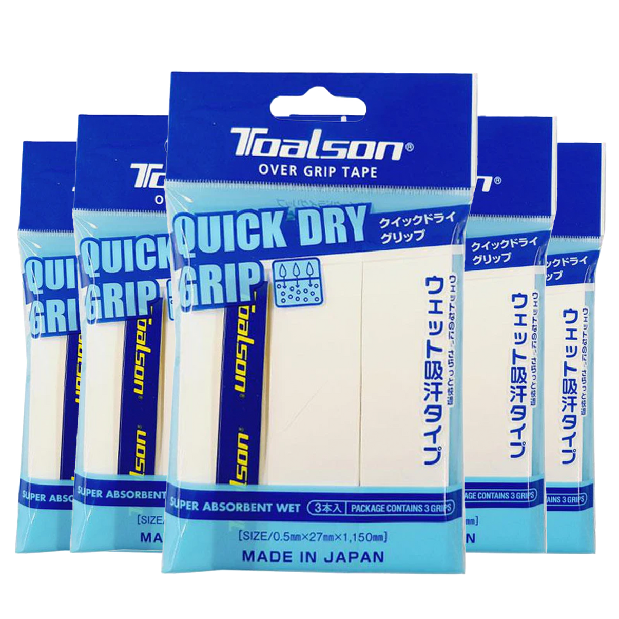 Toalson Quick Dry Grip Wit 15 stuks grootverpakking - overgrip voor padel en tennis